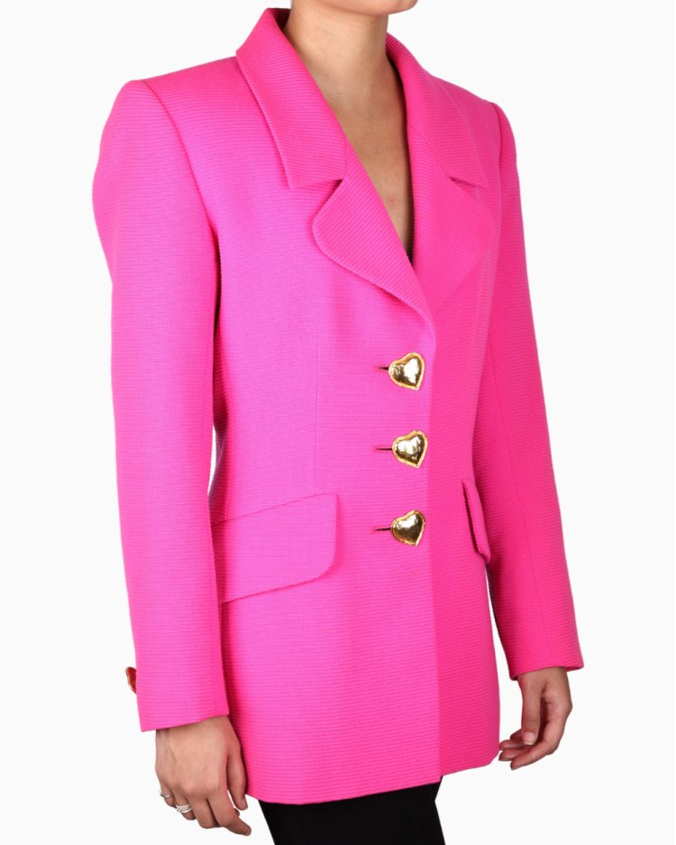 Blazer Yves Saint Laurent Original Nervuras Pink Feminino